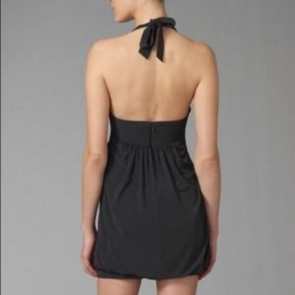 BCBG Black/Charcoal Halter Cocktail Dress